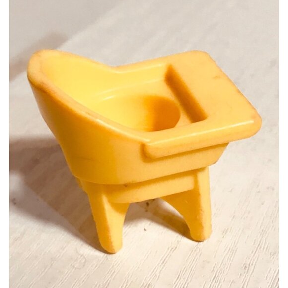 Vintage 1972 Fisher Price Lov Toys Yellow Rocking Horse Chair Dollhouse Furnitur - Picture 11 of 14